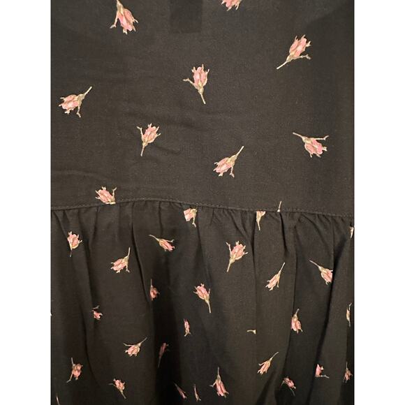 Torrid Black Floral Pleated V-Neck Blouse 3/4 Sleeve Washable Challis 4X - Picture 8 of 8